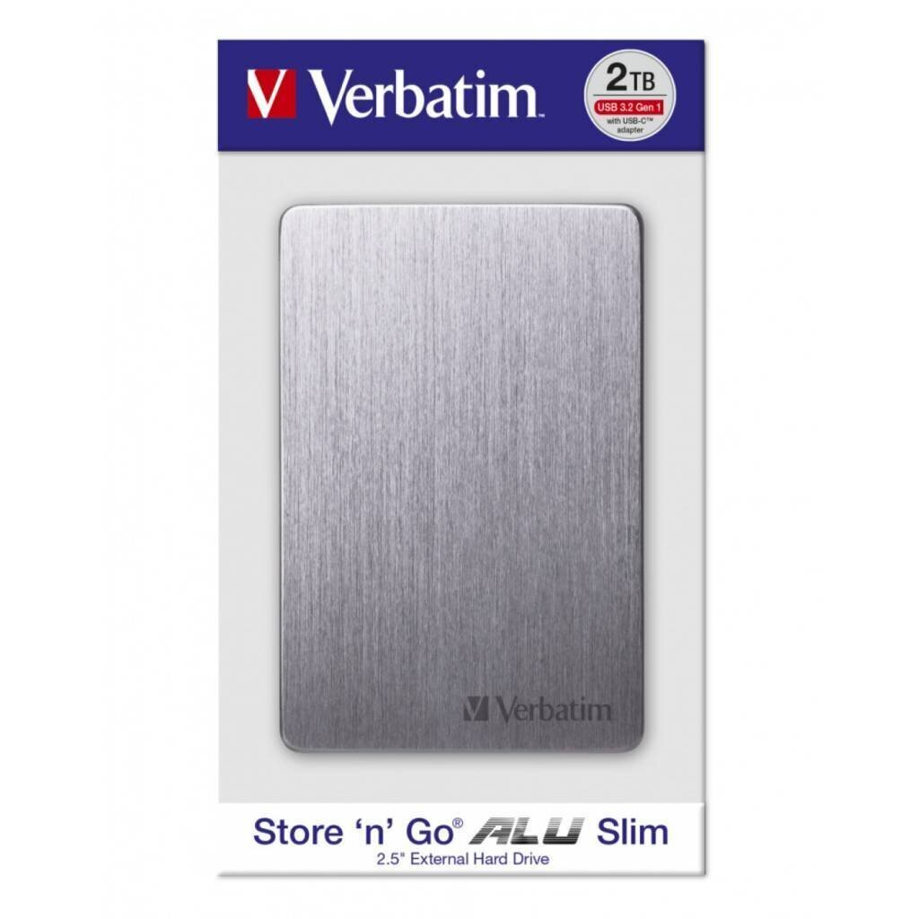 Verbatim kõvaketas Store n Go 2.5" ALU 2TB USB 3.2 Gen 1 Space Gray hind ja info | Välised kõvakettad | hansapost.ee