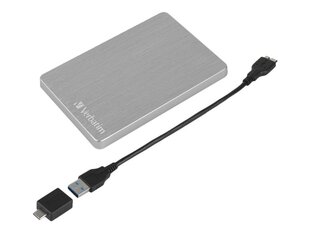 Verbatim kõvaketas Store n Go 2.5" ALU 2TB USB 3.2 Gen 1 hõbedane цена и информация | Жёсткие диски (SSD, HDD) | hansapost.ee