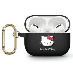 Hello Kitty HKAP23DKHSK Airpods Pro 2 cover czarny|black Silicone 3D Kitty Head цена и информация | Амбушюры | hansapost.ee