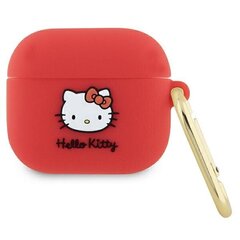 Hello Kitty HKA33DKHSF Airpods 3 cover fuksja|fuschia Silicone 3D Kitty Head цена и информация | Амбушюры | hansapost.ee