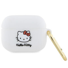 Силиконовый чехол Hello Kitty с 3D-головой котенка для AirPods Pro — белый цена и информация | Амбушюры | hansapost.ee