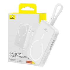 Мини повербанк MagSafe 10000mAh 20W с Lightning кабелем, белый цена и информация | Зарядные устройства Power bank | hansapost.ee