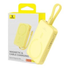 Мини повербанк MagSafe 10000mAh 20W с Lightning кабелем, жёлтый цена и информация | Зарядные устройства Power bank | hansapost.ee