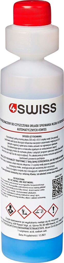 4Swiss Piimasüsteemi puhastusvedelik, 250 ml hind ja info | Kohvimasinate tarvikud | hansapost.ee