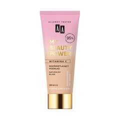 Осветляющая основа под макияж AA My Beauty Power, 03 Beige, 30 мл цена и информация | Пудры, базы под макияж | hansapost.ee