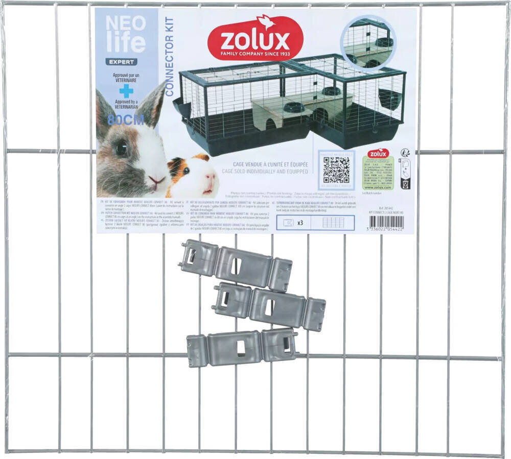 Puuriühenduse komplekt Zolux Neolife 100, 44,5x3x33,3 cm, hõbedane цена и информация | Puurid ja tarvikud väikeloomadele | hansapost.ee