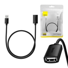 USB 2.0 Extension cable Baseus male to female, AirJoy Series, 0.5m (black) цена и информация | Адаптеры и USB-hub | hansapost.ee