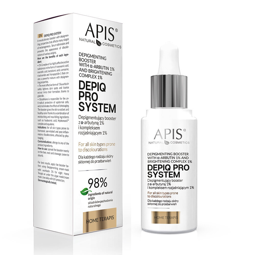 Depigmentatsiooni soodustav aine Apis Depiq Pro System, α-arbutiiniga, 30 ml hind ja info | Näoõlid, ampullid ja seerumid | hansapost.ee