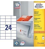 Kleebitavad etiketid Avery Zweckform A4, 70 x 37 mm price and information | Kirjatarvikud | hansapost.ee