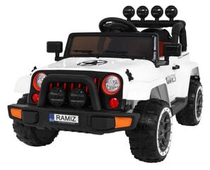 Kahekohaline elektriauto lastele Ramiz Jeep Full Time 4WD, valge hind ja info | Laste elektriautod | hansapost.ee