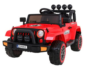 Kahekohaline elektriauto lastele Ramiz Jeep Full Time 4WD, punane цена и информация | Электромобили для детей | hansapost.ee