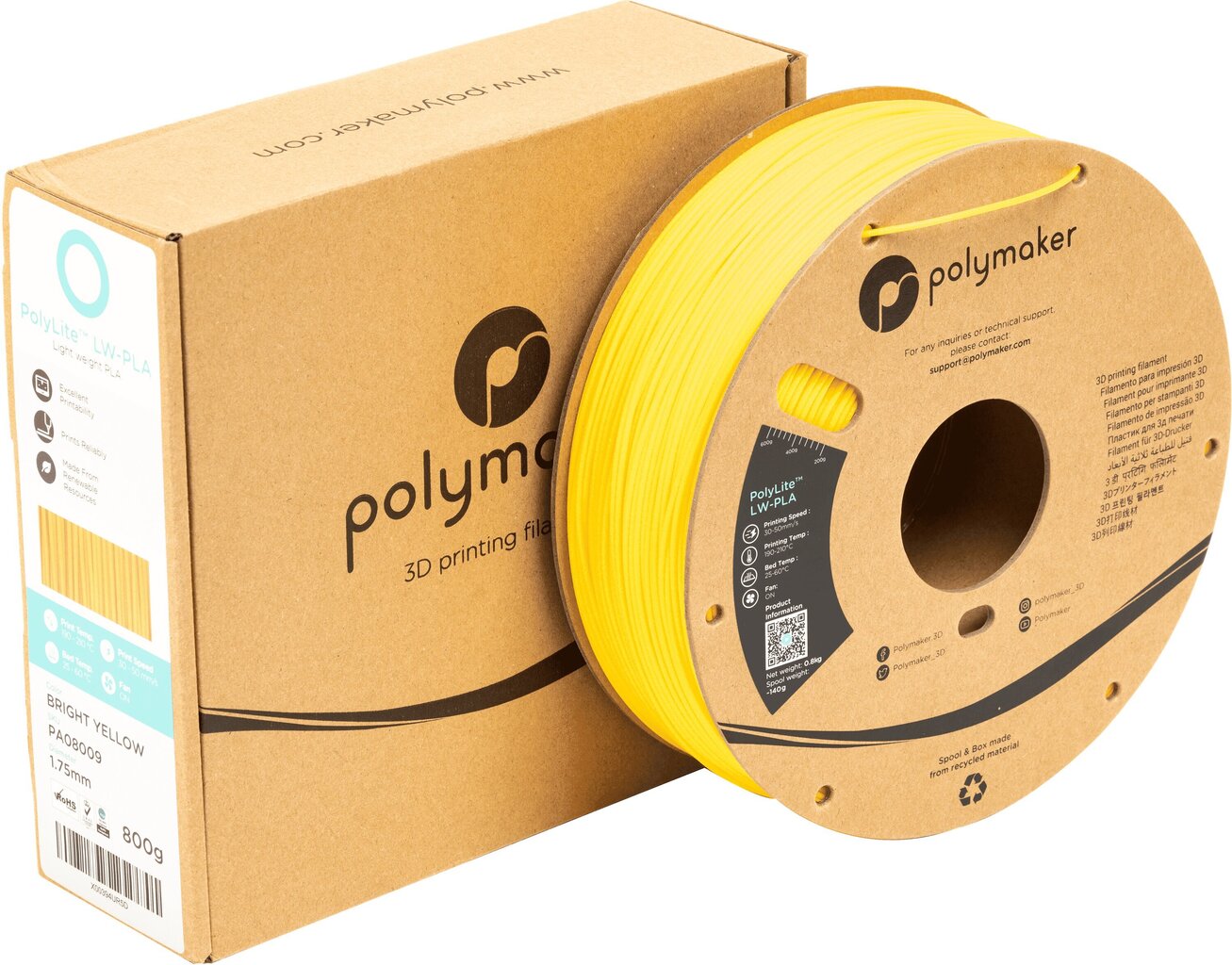 3D-printimise filament Polymaker PolyLite LW-PLA PRM-11444 hind ja info | Nutiseadmed ja lisatarvikud | hansapost.ee