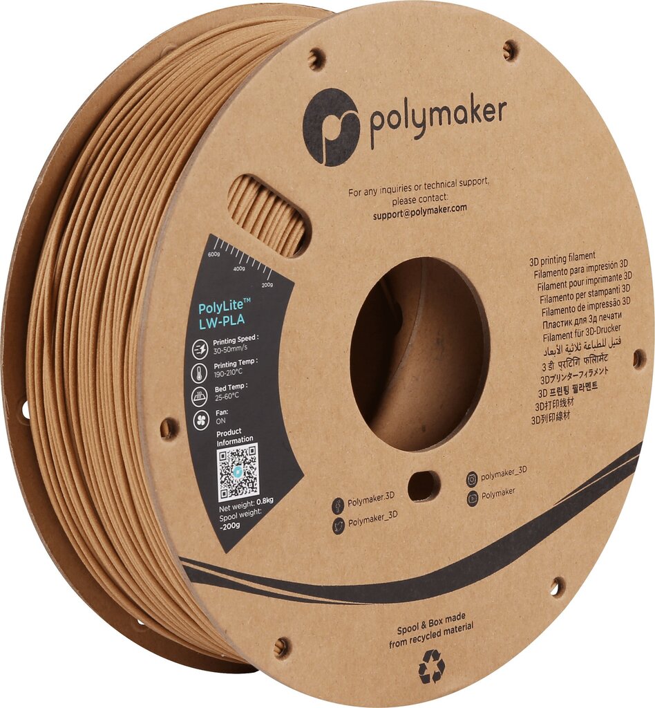 3D-printimise filament Polymaker PolyLite LW-PLA PRM-11441 hind ja info | Nutiseadmed ja lisatarvikud | hansapost.ee