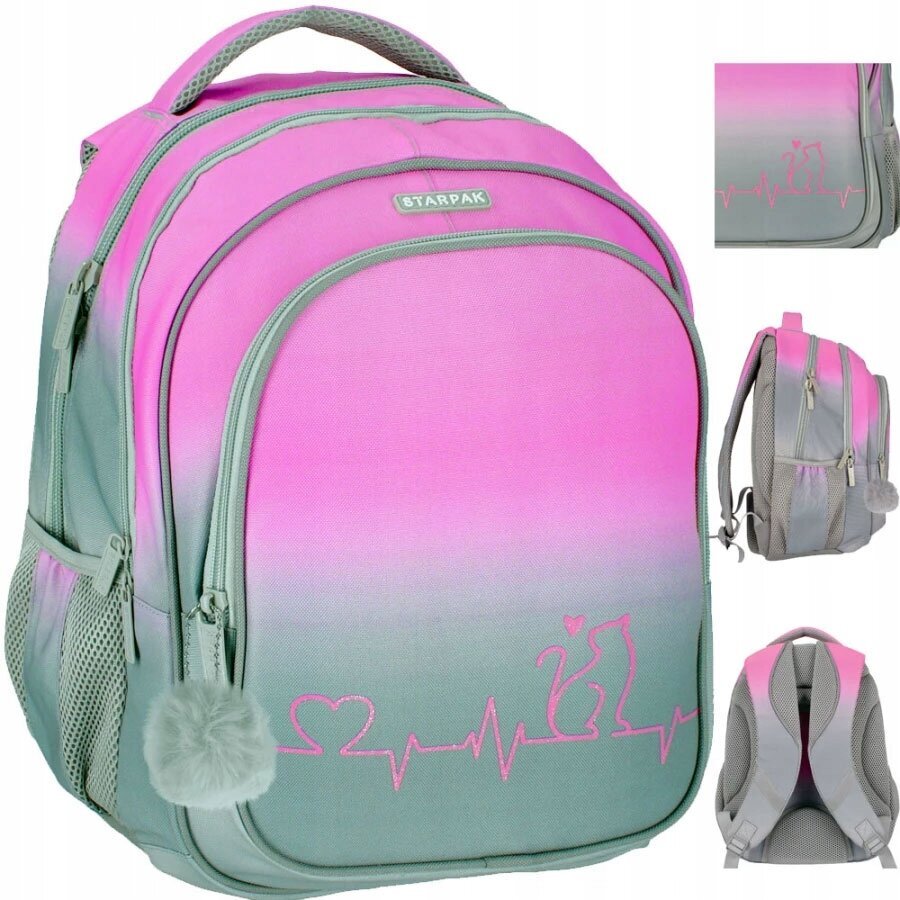 Kooli seljakott Starpak Ombre Kitty 486387, 43x35x21 cm hind ja info | Koolikotid ja seljakotid | hansapost.ee