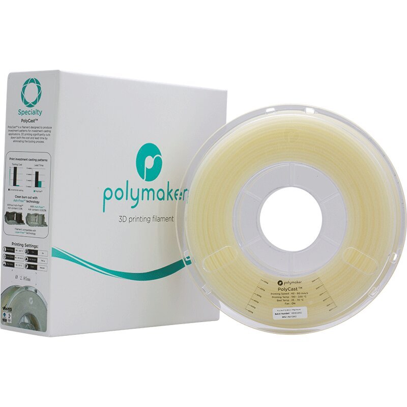 Polymaker Polycast PVB, 0,75kg, 1,75mm, naturaalne цена и информация | Nutiseadmed ja lisatarvikud | hansapost.ee