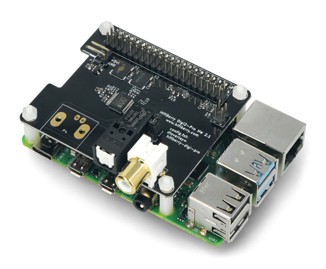 Helikaart HiFiBerry Digi2 Pro, sobib Raspberry Pi 4B/3B+/3/2/B+/A+/Zero цена и информация | Helikaardid | hansapost.ee