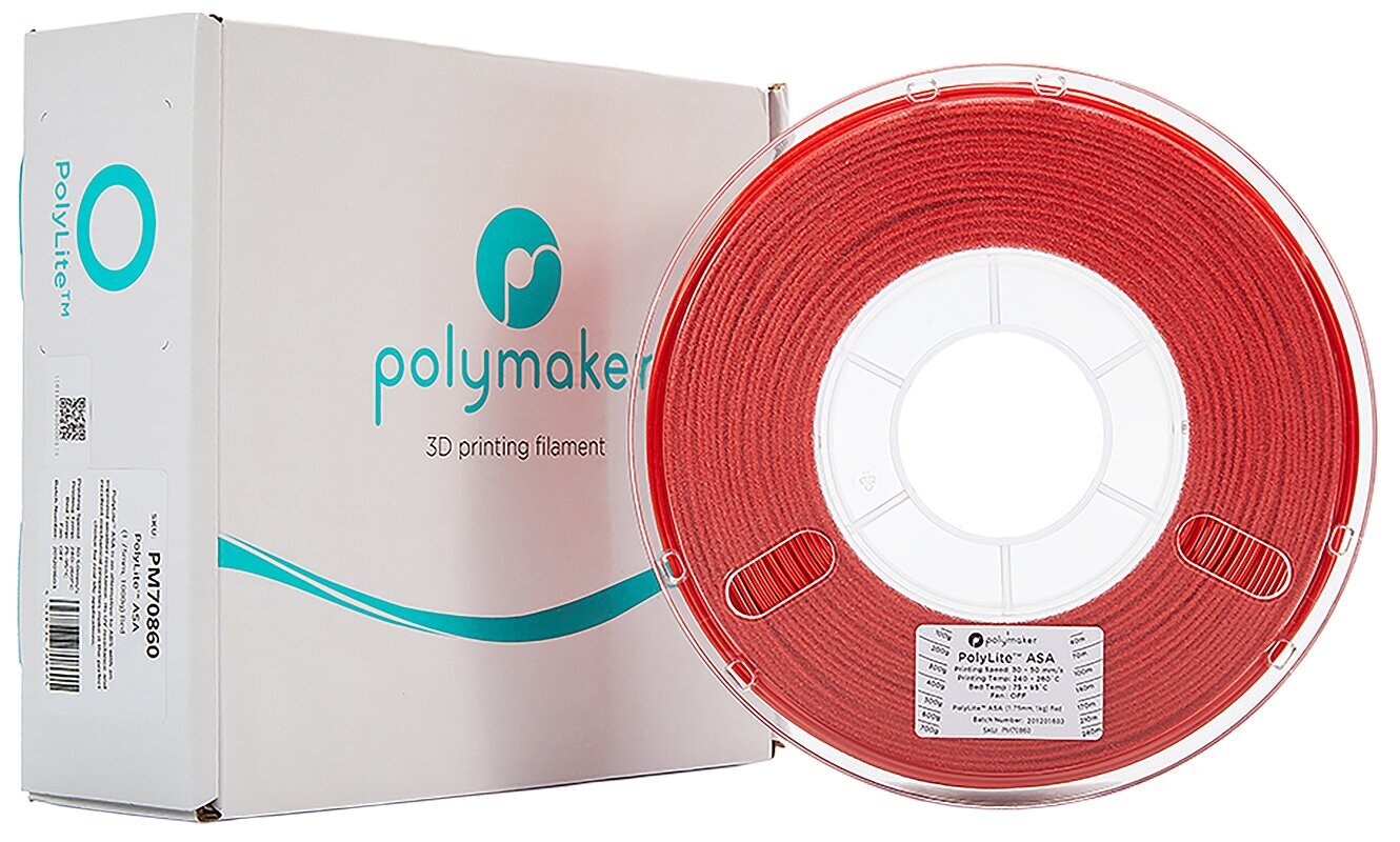 Polymaker PolyLite ASA - 1kg - 1,75mm - Punane hind ja info | Nutiseadmed ja lisatarvikud | hansapost.ee