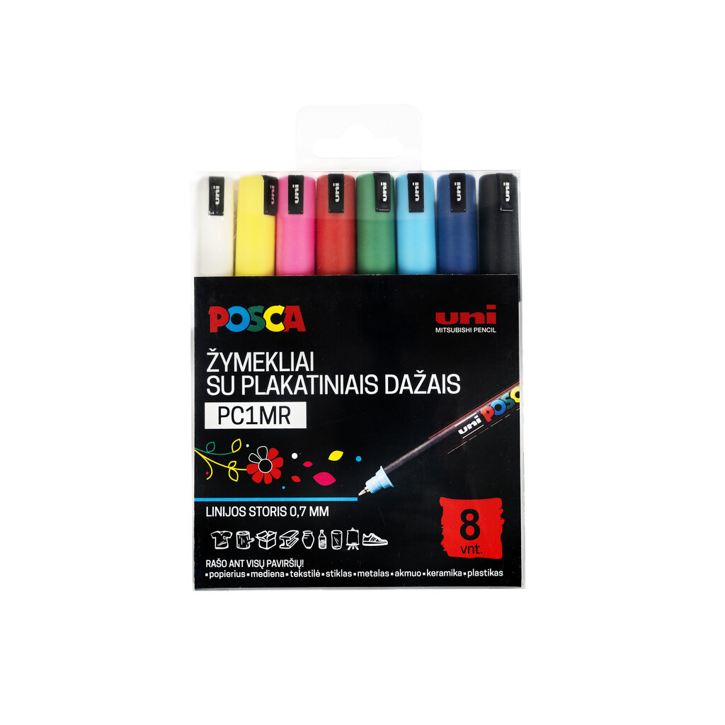 Markerid Uni Ball Posca PC-1MR, 8 tk. цена и информация | Kunstitarbed, voolimise tarvikud | hansapost.ee