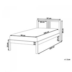 Voodi Beliani Vannes, 90x200 cm, valge price and information | Beds | hansapost.ee