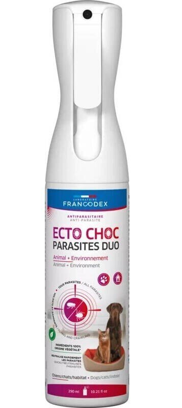 Parasiidivastane sprei Francodex Ecto Choc Parasiits Duo, 290 ml hind ja info | Vitamiinid ja parasiiditõrje | hansapost.ee