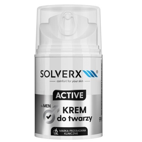 Näokreem meestele Solverx Active, 50 ml цена и информация | Näokreemid | hansapost.ee