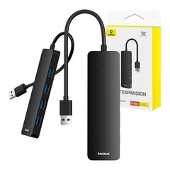 4in1 Hub Baseus  UltraJoy Lite USB-A to USB 3.0 15 cm(black) цена и информация | Адаптеры, USB-разветвители | hansapost.ee