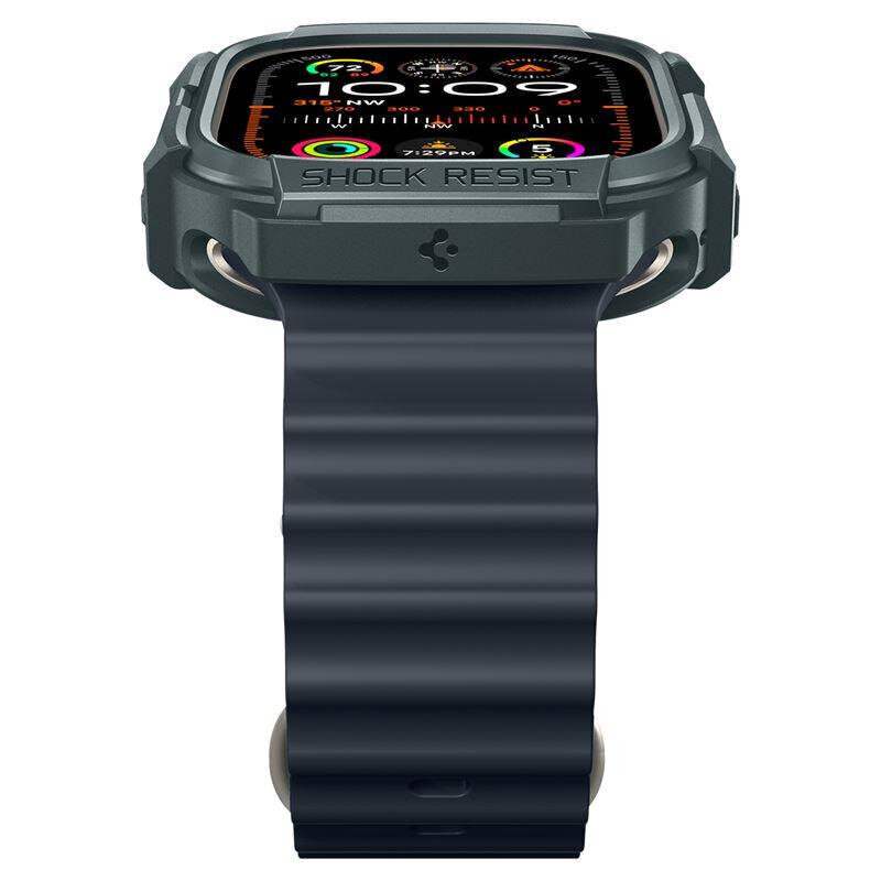 Spigen Rugged Armor ümbris Apple Watch Ultra 1/2 (49 mm) jaoks - tumeroheline hind ja info | Nutikellade aksessuaarid ja tarvikud | hansapost.ee