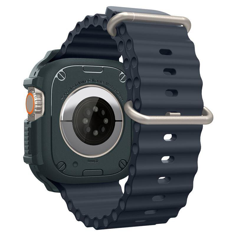 Spigen Rugged Armor ümbris Apple Watch Ultra 1/2 (49 mm) jaoks - tumeroheline hind ja info | Nutikellade aksessuaarid ja tarvikud | hansapost.ee