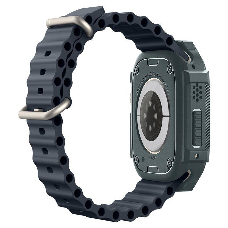 Spigen Rugged Armor ümbris Apple Watch Ultra 1/2 (49 mm) jaoks - tumeroheline hind ja info | Nutikellade aksessuaarid ja tarvikud | hansapost.ee