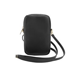 Guess PU Grained 4G Metal Logo Wallet Phone Bag Zipper Black цена и информация | Чехлы для телефонов | hansapost.ee