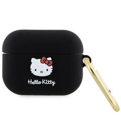 Hello Kitty HKAP3DKHSK Airpods Pro cover czarny|black Silicone 3D Kitty Head цена и информация | Амбушюры | hansapost.ee