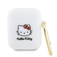 Hello Kitty HKA23DKHSH Airpods 1|2 cover biały|white Silicone 3D Kitty Head цена и информация | Амбушюры | hansapost.ee