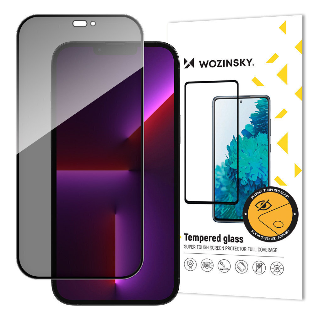 Стекло Wozinsky Privacy Glass с антишпионским фильтром для iPhone 15 —  чёрное цена | hansapost.ee