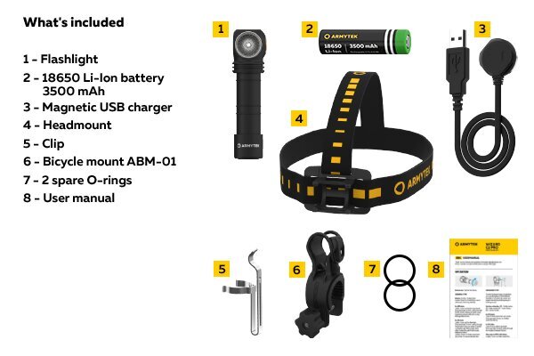 Prožektor Armytek Wizard C2 Pro Nichia Magnet USB, soe valgus цена и информация | Taskulambid, pealambid ja prožektorid | hansapost.ee