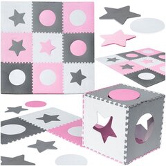 Vahtplastist puslematt lastele 180x180cm 9-osaline hall roosa värv hind ja info | Arendavad tegelusmatid | hansapost.ee