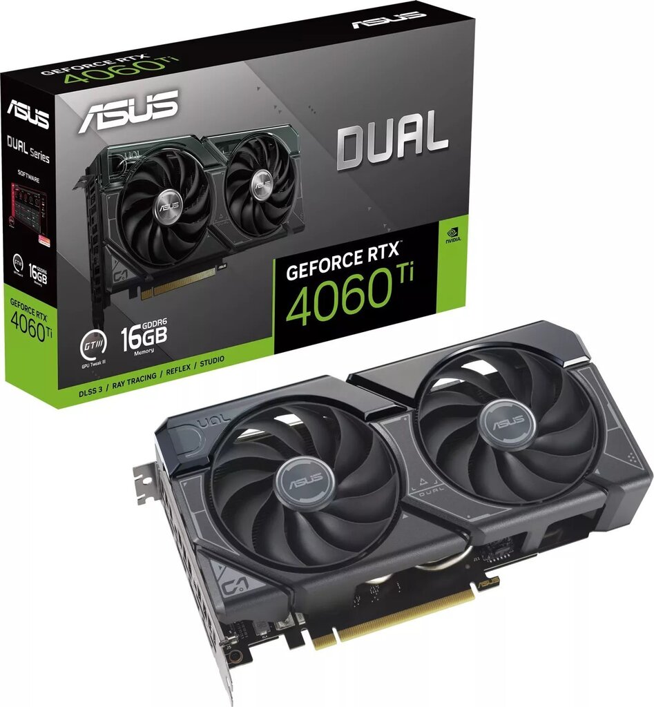 Asus Dual GeForce RTX 4060 Ti (DUAL-RTX4060TI-16G) цена и информация | Videokaardid | hansapost.ee