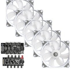 Bitspower Notos 120 Fan Digital RGB White 5 Pack (BPTA-FX1812NTWH-5) цена и информация | BitsPower Компьютерные компоненты | hansapost.ee