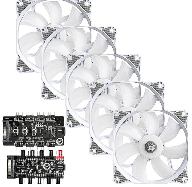 Bitspower Notos 120 Fan Digital RGB White 5 Pack (BPTA-FX1812NTWH-5) hind ja info | Arvuti ventilaatorid | hansapost.ee