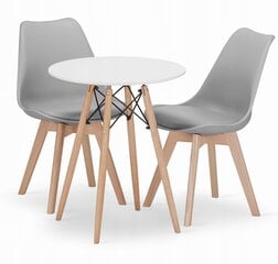 3-х частей обеденный комплект Leobert Todi Mark, белый/серый цена и информация | Комплекты мебели для столовой | hansapost.ee