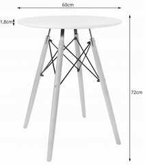 3-х частей обеденный комплект Leobert Todi Mark, белый/черный цена и информация | Комплекты мебели для столовой | hansapost.ee