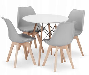5-частный обеденный комплект Leobert Todi Mark, белый/серый цена и информация | Комплекты мебели для столовой | hansapost.ee