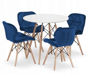5-частный обеденный комплект Leobert Todi Lago, белый/синий цена и информация | Комплекты мебели для столовой | hansapost.ee