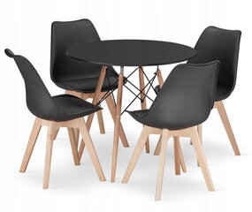 5-частный обеденный комплект Leobert Todi Mark, черный цена и информация | Комплекты мебели для столовой | hansapost.ee