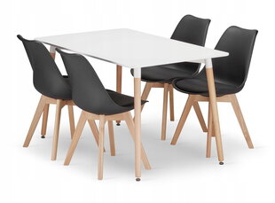 5-частный обеденный комплект Leobert Adria Mark, белый/черный цена и информация | Комплекты мебели для столовой | hansapost.ee