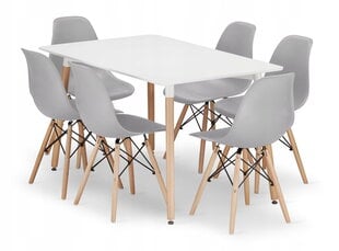 7-частный обеденный комплект Leobert Adria Osaka, белый/серый цена и информация | Комплекты мебели для столовой | hansapost.ee