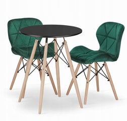 3-х частный обеденный комплект Leobert Todi Lago, черный/зеленый цена и информация | Комплекты мебели для столовой | hansapost.ee