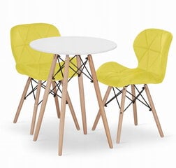 3-х частей обеденный комплект Leobert Todi Lago, белый/желтый цена и информация | Комплекты мебели для столовой | hansapost.ee