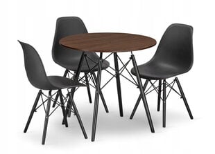 4-х частей обеденный комплект Leobert Todi Osaka, серый/черный цена и информация | Комплекты мебели для столовой | hansapost.ee