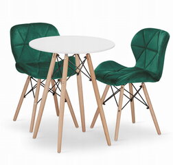 3-х частный обеденный комплект Leobert Todi Lago, белый/зеленый цена и информация | Комплекты мебели для столовой | hansapost.ee