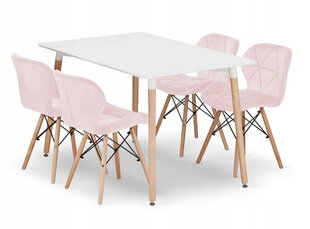 5-частный обеденный комплект Leobert Adria Lago, белый/розовый цена и информация | Комплекты мебели для столовой | hansapost.ee